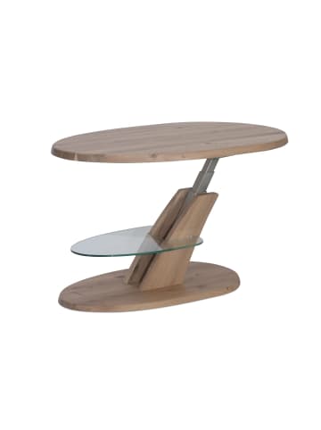 58 aufm Kessel Couchtisch Carlynn höhenverstellbar 100x65x48-65 Massivholz Wildeiche