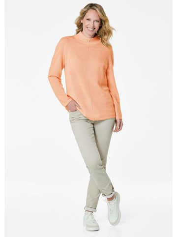 GOLDNER Kurzgröße:  Kaschmirpullover Weicher Kaschmirpullover mit Kragen in pfirsich