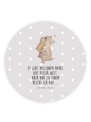 Mr. & Mrs. Panda Rund Magnet Papa Bär mit Spruch in Grau Pastell