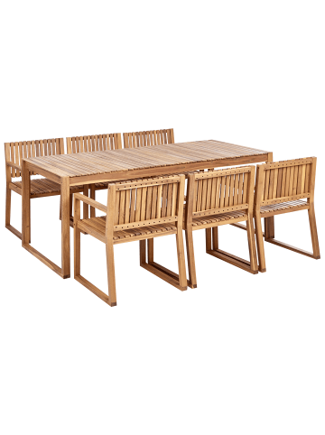 Beliani 7-tlg Gartentisch Set SASSARI II in Braun