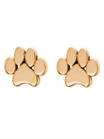 Gemshine Ohrringe PFOTEN Hund Katze in gold coloured