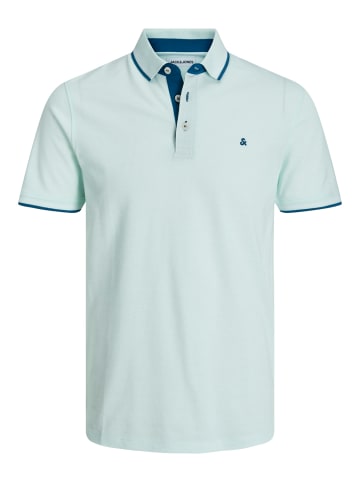 Jack & Jones Polo Shirt JJEPAULOS Sommer Hemd Kragen Pique Cotton in Pastell-Grün