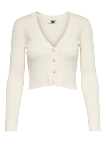 JACQUELINE de YONG Kurze Dünne Langarm Strickjacke V-Neck Basic Cardigan JDYDONNEL in Beige