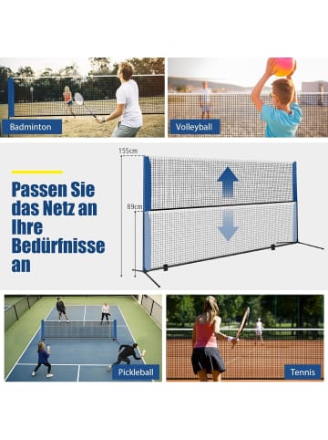 COSTWAY Badmintonnetz 420cm in Blau