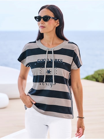 Heine T-Shirt in schwarz-sesam-geringelt