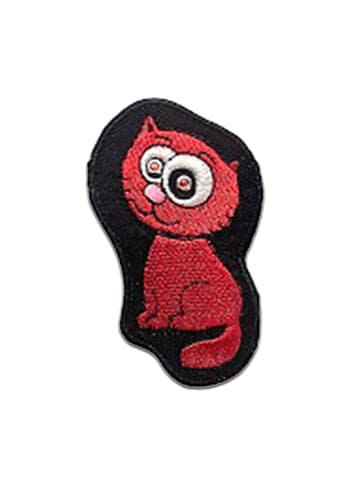 Catch the Patch Katze Tier KinderApplikation Bügelbild inRot