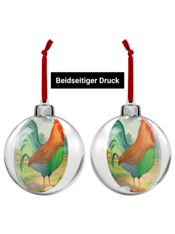 Mr. & Mrs. Panda Christbaumschmuck Hahn Korn Design ohne Spruch in Weiß