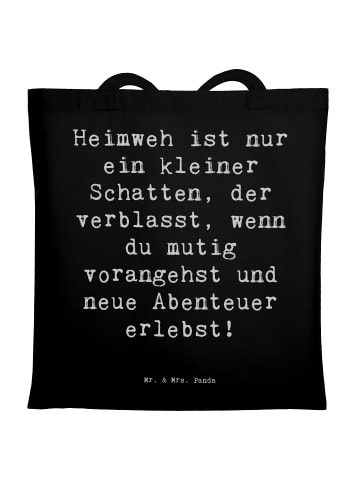 Mr. & Mrs. Panda Schultertasche Spruch Heimweh überwinden Abente... in Schwarz