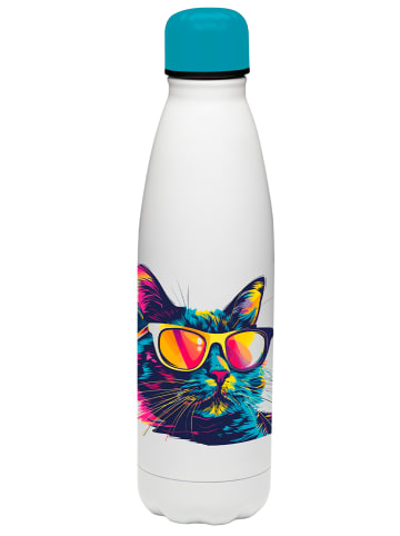 Geda Labels Isolierflasche Cool Cat in Türkis - 500ml