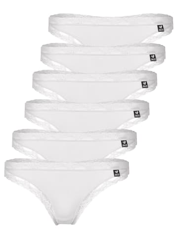 Like It 6er Pack Damen String in weiss