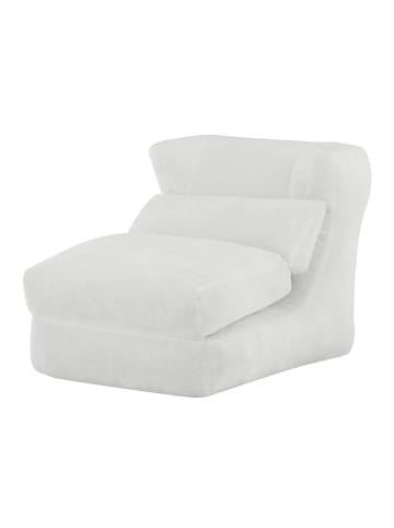 ABRIHOME Relaxsessel in Weiß Chenille umwandelbar mit Liegefunktion für Wohnzimmer