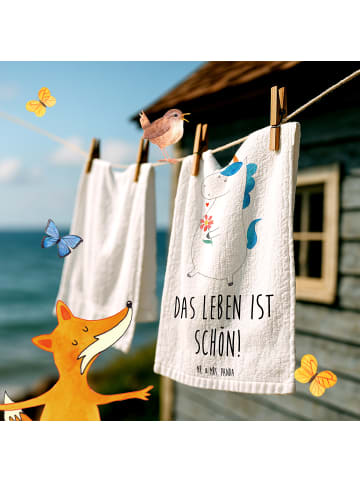 Mr. & Mrs. Panda Gästehandtuch Einhorn Spaziergang mit Spruch in Weiß