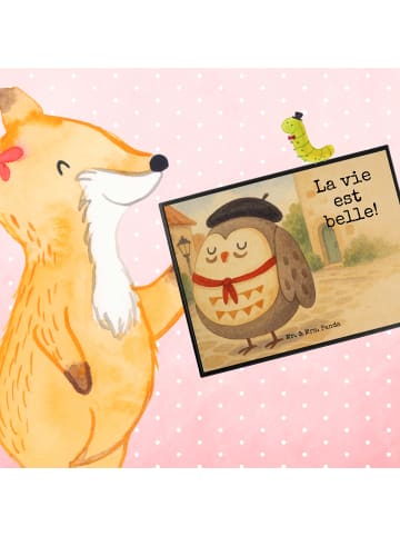 Mr. & Mrs. Panda Schreibunterlage Eule Frankreich Design mit Spruch in Weiß