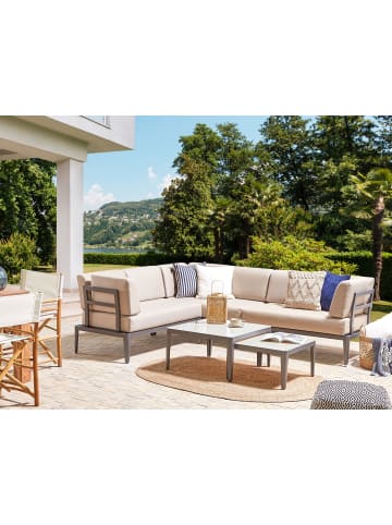 Beliani Lounge Set RIMA III in Grau/Beige - (W) 240 x (H) 85 x (L) 190 cm