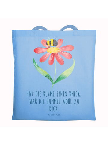 Mr. & Mrs. Panda Stofftasche Hummel Blume mit Spruch in Sky Blue