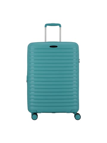 D&N Travel Line 4500 4 Rollen Trolley M 65 cm mit Dehnfalte in petrol