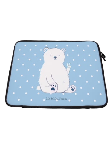 Mr. & Mrs. Panda Laptop Tasche Eisbär Faul ohne Spruch in Blau Pastell