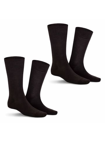 Kunert Socken Comfort Cotton 2-Pack druckfreier Bund in Brown-mel.