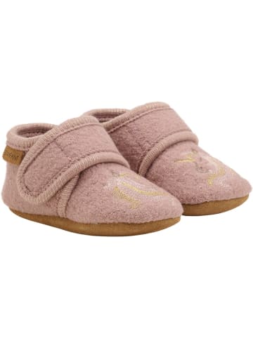 En Fant Kinder Hausschuh "Wool Slippers with Embroidery" in Rosa