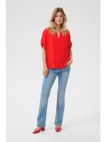 Cream Kurzarm-Bluse CRVenta Regular fit in High Risk Red