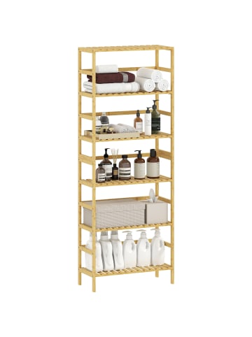 HOMCOM Standregal-60L x 26B x 161H cm-Naturholz