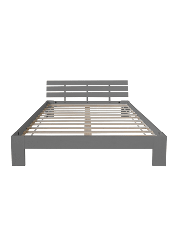 Homestyle4u Holzbett 180x200 mit Lattenrost in Grau