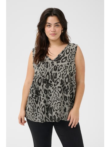 KAFFE curve Ärmellose Bluse KCmille Regular fit in Moonstruck / Black Animal
