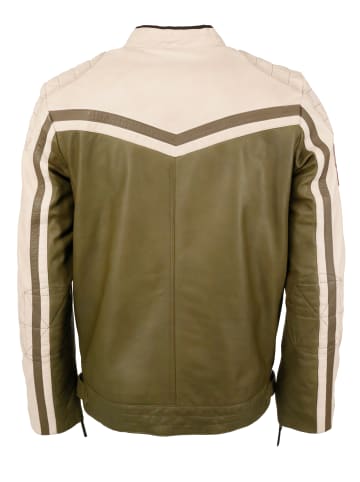 Mustang Lederjacke 31024850 in olive/tan