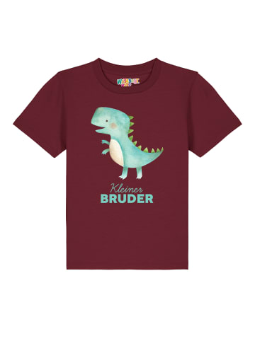 wat? Apparel T-Shirt Dinosaurier 03 Kleiner Bruder in Weinrot