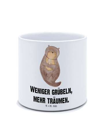 Mr. & Mrs. Panda Blumentopf Keramik Otter Muschel mit Spruch in Weiß