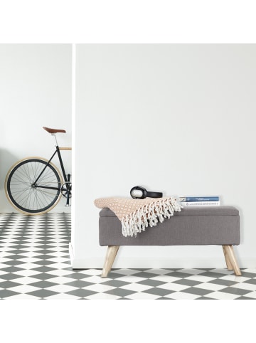 relaxdays Sitzbank in Hellgrau - (B)79,5x (H)39,5 x (T)39,5 cm