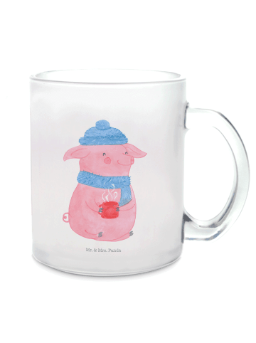Mr. & Mrs. Panda Trinkglas Schweinchen Glühwein ohne Spruch in Transparent