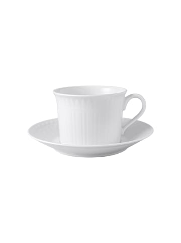 Villeroy & Boch 2er Set Cappuccino Tasse mit Untertasse Cellini 350 ml in weiß