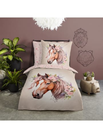 Good Morning Renforcé Kinder-Wendebettwäsche in sand