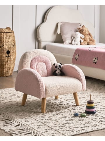 Beliani Kindersessel OMBO in Rosa/Braun - (W) 54 x (H) 50 x (L) 49 cm
