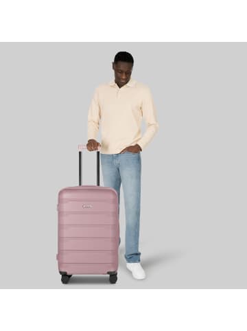 D&N South Dakota 4 Rollen Trolley M 66 cm mit Dehnfalte in rose gold