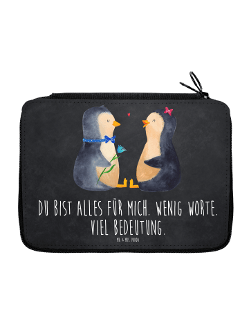 Mr. & Mrs. Panda Stiftetasche Pinguin Pärchen mit Spruch in Kreidetafel