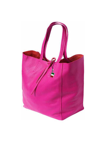 Florence Florence Shopper, Schultertasche Leder pink ca. 30cm