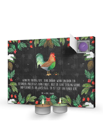 Mr. & Mrs. Panda adventskalender mit kerzen Hahn Korn mit Spruch in Kreidetafel