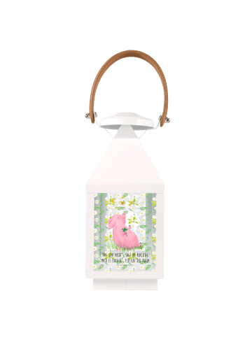 Mr. & Mrs. Panda Laterne Schwein Glück mit Spruch in Transparent