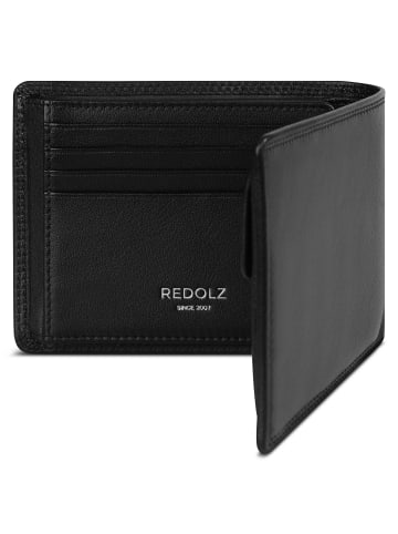 Redolz Leather Essentials QF Geldbörse RFID Leder 12 cm ausklappbar in classic black