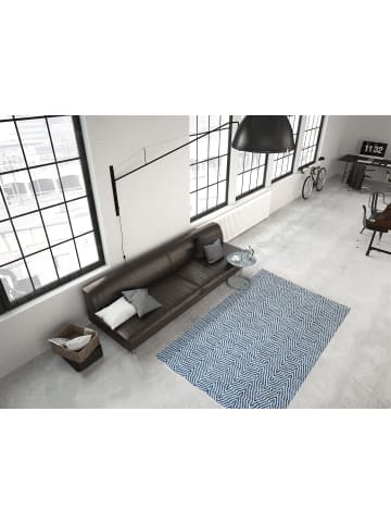 Kayoom Teppich Aperitif 410 in blau - rechteckig