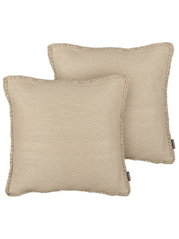 Beliani 2er-Set Dekokissen ELLIOTTIA in Beige