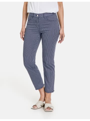 Gerry Weber Hose Jeans verkürzt in Blau/Ecru/Weiss Streifen