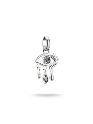 Thomas Sabo Charm-Anhänger Wednesday Tränendes Auge Zirkonia Connect in silber, schwarz