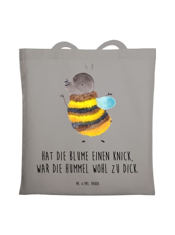 Mr. & Mrs. Panda Stofftasche Hummel flauschig mit Spruch in Light Grey