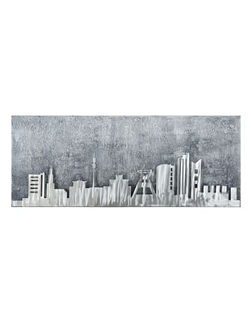 GILDE Bild Skyline "Ruhrpott" in Grau/ Silber - H. 40 cm - B. 100 cm