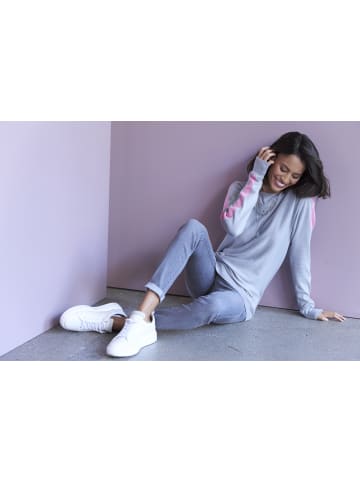 Laura Scott Strickpullover in hellgrau-pink