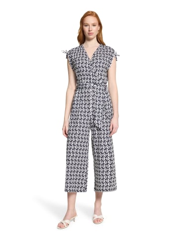 Betty Barclay Jumpsuit mit Eingrifftaschen in Dunkelblau/Weiß