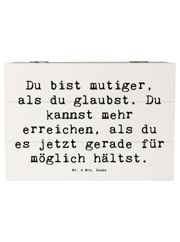 Mr. & Mrs. Panda Geschenkdose Spruch Mut und Tapferkeit mit Spruch in Weiß